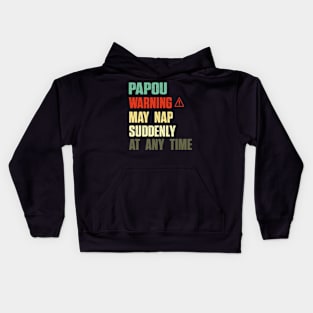 Papou Warning May Nap Suddenly At Any Time Kids Hoodie